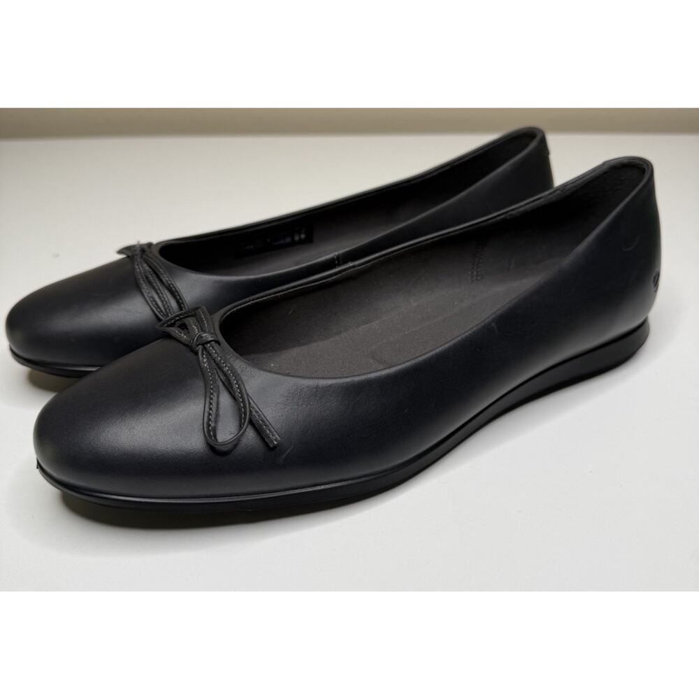 Ecco Touch Ballerina 2.0 Flats Womens 10-10.5 Black Leather Bow Round Toe Loafer